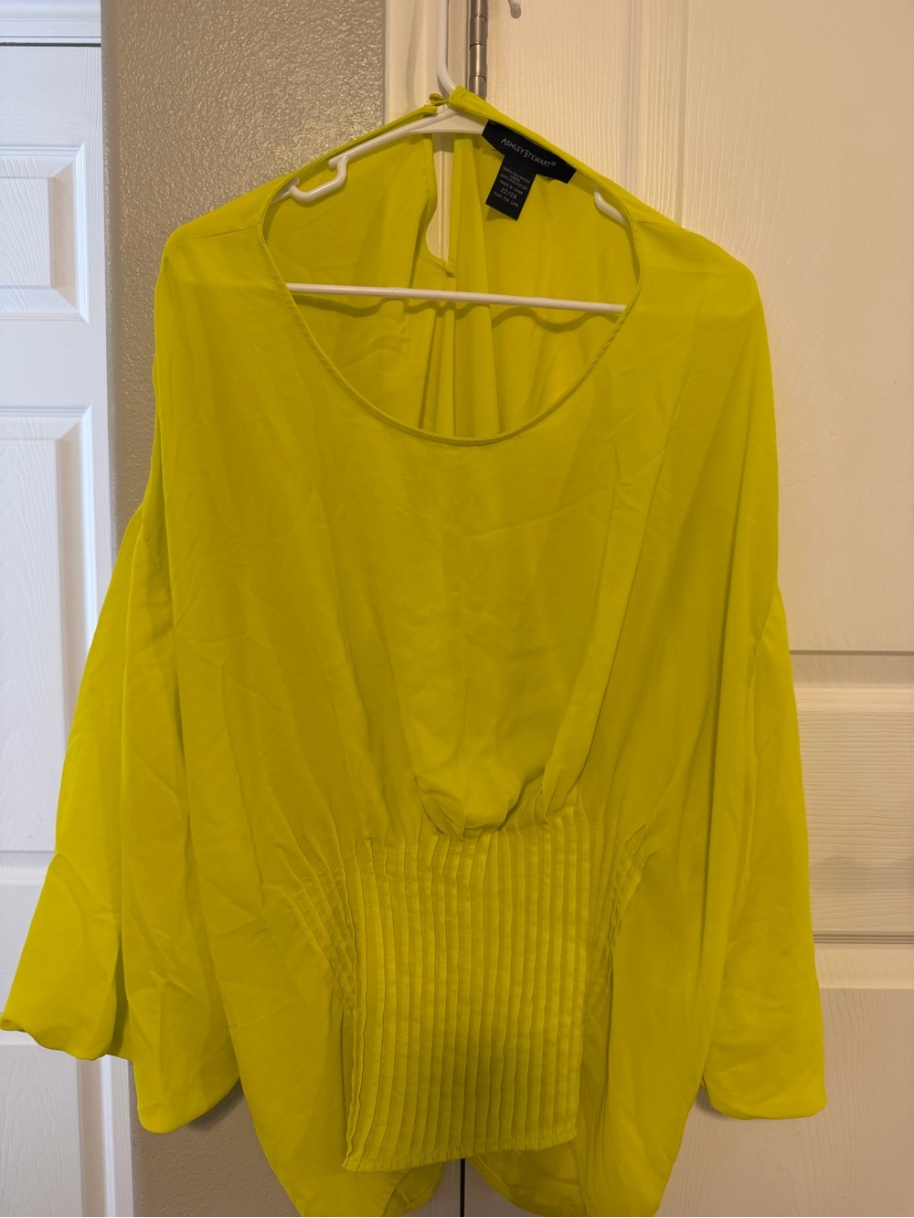 Ashley Stewart Neon Chartreuse Blouse